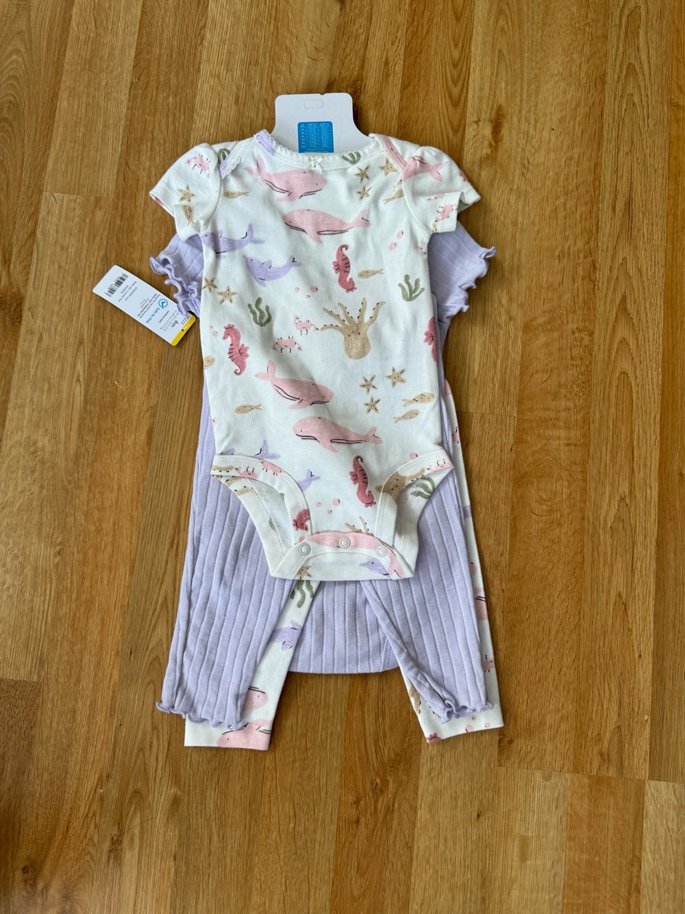 Carter's Lavender and White Sea Life Set